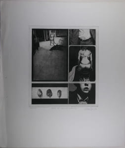 Klaus Böttger. Lithographie originale sur vélin, "Tatort mit Motiv und Verdächtigen", numérotée 106/150 et signée par l'artiste au crayon