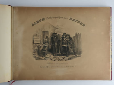 Albums lithographiques 1830-1833. Réunion de 4 albums dans une élégante reliure de parfaite exécution.