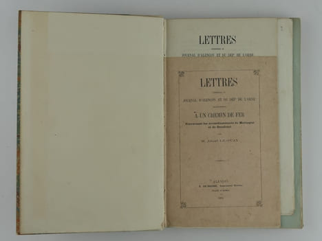 CHEMINS DE FER de l'ORNE. Réunion de 9 publications du milieu du 19e siècle, autour de la création des lignes de chemins de fer dans l'Orne. 1) ...