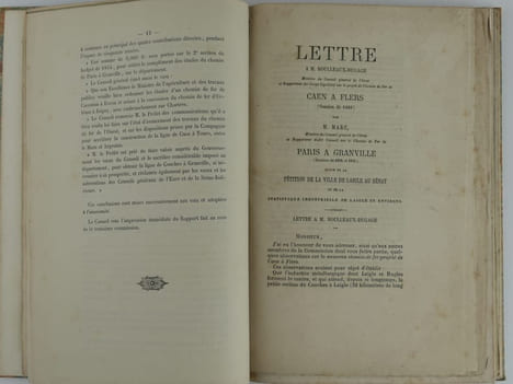 CHEMINS DE FER de l'ORNE. Réunion de 9 publications du milieu du 19e siècle, autour de la création des lignes de chemins de fer dans l'Orne. 1) ...