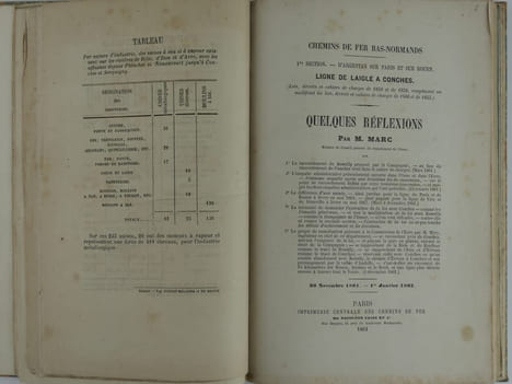 CHEMINS DE FER de l'ORNE. Réunion de 9 publications du milieu du 19e siècle, autour de la création des lignes de chemins de fer dans l'Orne. 1) ...