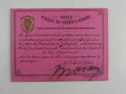 DOCUMENT ADMINISTRATIF - Préfecture de la Seine - Carte de Circulation pour les Automobiles avec Autorisation de Stationnement pour 1925. Les Agents de l'autorité et de la force publique sont invités à laisser circuler librement pendant l'année Mil neuf cent vingt cinq la voiture de Monsieur GABRIEL PERREUX , chef du secrétariat particulier du Ministre de la Marine et à lui laisser couper les files s'il n'y a pas empêchement de force majeure. Le Préfet de Police, signé (Alfred) MORAIN et au verso par le titulaire du document.  par Anonyme - Image 1