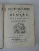 DICTIONNAIRE DE MUSIQUE. Edition originale in-quarto aux armes de la Province du Languedoc.. Jean-Jacques ROUSSEAU