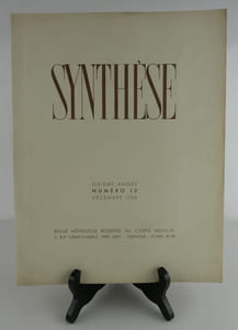 SYNTHESE. Revue Mensuelle réservée au corps médical. Sixième année. Numéro 12. Décembre 1938. Complet des 4 micrographies en feuilles volantes imprimées sur film radiographique de LAURE-ALBIN GUILLOT.