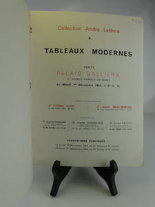 COLLECTION ANDRE LEFEVRE Tableaux Modernes - Papiers Collés - Gouaches - Pastels - Aquarelles . Dessins. Vente Palais Galliera, mardi 1er décembre 1964. Première partie. 80 numéros illustrés.