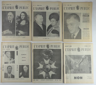 (REVUE) L'Esprit public. Ensemble de 25 numéros : 36 - 37 - 38, 40 à 56, 59 - 61 - 65 - 67 - 68. 