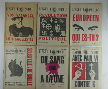 (REVUE) L'Esprit public. Ensemble de 25 numéros : 36 - 37 - 38, 40 à 56, 59 - 61 - 65 - 67 - 68. 
