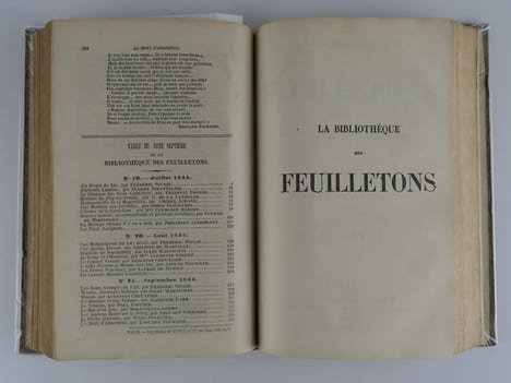 La Bibliothèque des Feuilletons, Recueil de Romans, Nouvelles et Feuilletons. Tome 7 et 8, du numéro 19 au n°24, reliés en 1 volume. Contient : TABLE ...