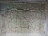 Carte Taride Routière n°22 . Pyrénées (Ouest) Carte dépliante en couleurs  70 x 90 cm. Echelle 1 / 250000e. Distances kilométriques. tirage en 5 couleurs. (circa 1920)