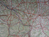 Carte Taride Routière n°22 . Pyrénées (Ouest) Carte dépliante en couleurs  70 x 90 cm. Echelle 1 / 250000e. Distances kilométriques. tirage en 5 couleurs. (circa 1920)