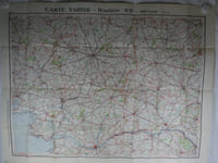 Carte Taride Routière n°9. Bretagne (Sud) Carte dépliante en couleurs  70 x 90 cm. Echelle 1 / 250000e. Distances kilométriques. tirage en 4 couleurs. (circa 1920)