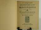 IIe Centenaire De l'Esprit Des Lois De Montesquieu 1748-1948. Conférences organisées par la ville de Bordeaux. Collectif : R. Cusset, André Masson, ...