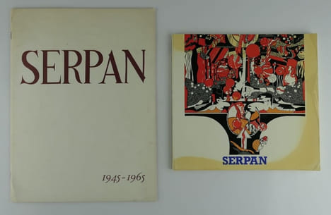 Réunion de 2 catalogues d'exposition : Serpan 1945-1965 Le Pecq, Seine et Oise. Plaquette réalisée à l'occasion des "vingt ans de peinture" de ...