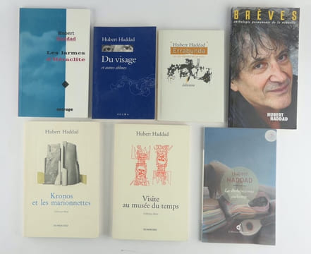 Réunion de 7 textes de Hubert Haddad : Errabunda ou les proses de la nuit (envoi autographe signé). Frontispice de Guy Paul Chauder. Ed. Eolienne // ...