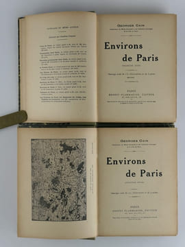 Ensemble de 5 ouvrages sur Paris : Environs de Paris. 2 volumes. 1ère et 2ème série. Tableaux de Paris. Coins de Paris, préface de Victorien Sardou. ...