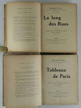Ensemble de 5 ouvrages sur Paris : Environs de Paris. 2 volumes. 1ère et 2ème série. Tableaux de Paris. Coins de Paris, préface de Victorien Sardou. ...