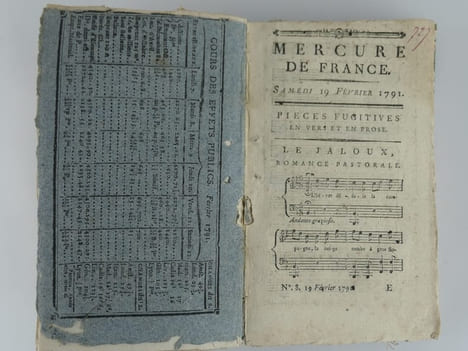 Mercure de France, 9 numéros, du 1er Janvier 1791 au 26 février 1791 : N° 1 - 2 - 4 - 5 - 6 - 7 - 8 - 9. . Composé et rédigé, quant à la partie ...