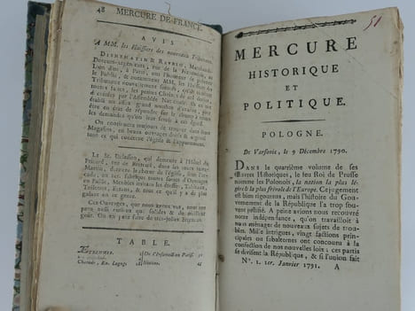 Mercure de France, 9 numéros, du 1er Janvier 1791 au 26 février 1791 : N° 1 - 2 - 4 - 5 - 6 - 7 - 8 - 9. . Composé et rédigé, quant à la partie ...