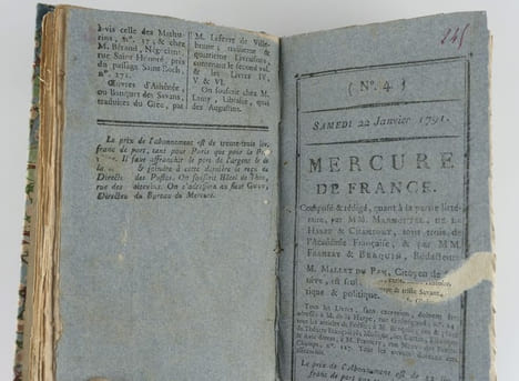 Mercure de France, 9 numéros, du 1er Janvier 1791 au 26 février 1791 : N° 1 - 2 - 4 - 5 - 6 - 7 - 8 - 9. . Composé et rédigé, quant à la partie ...