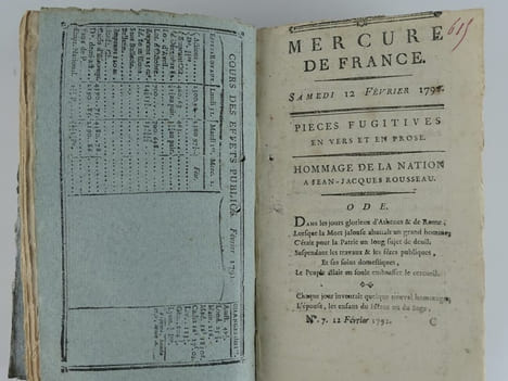 Mercure de France, 9 numéros, du 1er Janvier 1791 au 26 février 1791 : N° 1 - 2 - 4 - 5 - 6 - 7 - 8 - 9. . Composé et rédigé, quant à la partie ...