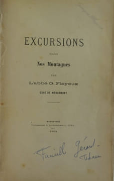 Excursions dans nos Montagnes. Abbé G. FLAYEUX (Curé de Ménarmont)