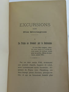 Excursions dans nos Montagnes