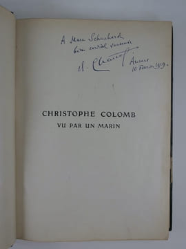 Christophe Colomb vu par un marin. Préface de Paul Chack. ENVOI DE L'AUTEUR.. Jean-Baptiste CHARCOT