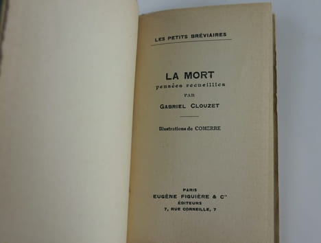 Un Petit Bréviaire de la Mort. Illustrations de Comerre. Collection les Petits Bréviaires 3.. Gabriel Clozet. Illustrations de Comerre.