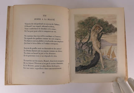 Les Fleurs du Mal. Cinq illustrations en couleurs de Edouard Chimot reproduites en héliogravure.