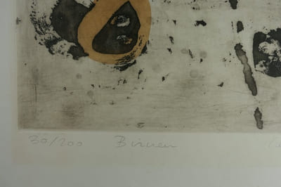 Lithographie originale "Birnen" par Greta Leuzinger, titrée, numérotée 30/200 et  signée au crayon dans la marge.