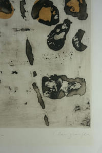 Lithographie originale "Birnen" par Greta Leuzinger, titrée, numérotée 30/200 et  signée au crayon dans la marge.