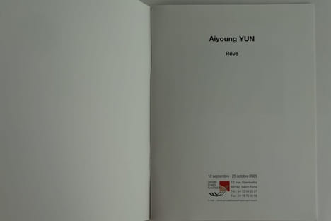 2 catalogues d'exposition : Aiyoung Yun Secret Garden, video installation. November 13th - December 30th 2002. Marble Place, St. Petersburgn Russia, ...