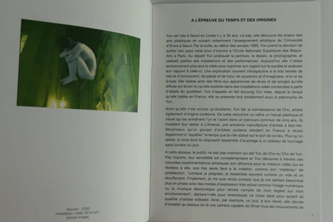 2 catalogues d'exposition : Aiyoung Yun Secret Garden, video installation. November 13th - December 30th 2002. Marble Place, St. Petersburgn Russia, ...