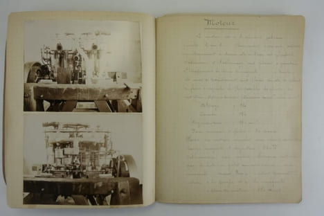 (Automobile) MERCEDES 40 HP. Cahier manuscrit de 28 pages rédigé par un ingénieur, décrivant d'une manière très détaillée les caractéristiques ...