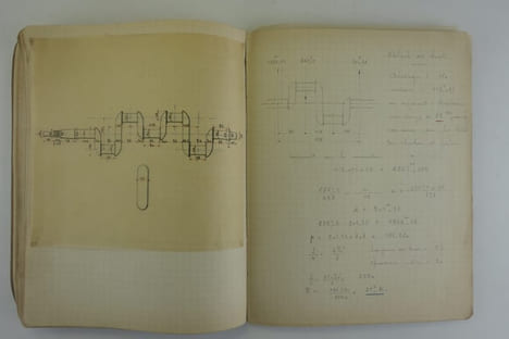 (Automobile) MERCEDES 40 HP. Cahier manuscrit de 28 pages rédigé par un ingénieur, décrivant d'une manière très détaillée les caractéristiques ...