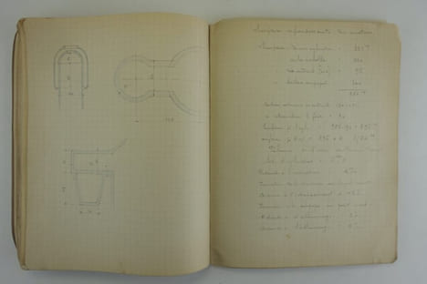 (Automobile) MERCEDES 40 HP. Cahier manuscrit de 28 pages rédigé par un ingénieur, décrivant d'une manière très détaillée les caractéristiques ...