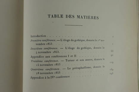 Conférence sur l'architecture et. la peinture. L'éloge du gothique. Turner. Le Préraphaélisme.. John RUSKIN. Traduction de E. Cammaerts.