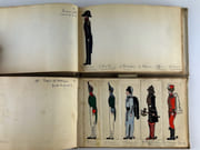 Carnets de dessins originaux représentant les UNIFORMES des SOLDATS du 18e s. et du Premier Empire. Le premier carnet est consacré à l'uniforme en France, le second représente les uniformes de différentes régions et pays : Langonie, Grand Duché de Geisberg, Royaume de Warland (RU), Empire de Modaquie (?), Royaume de Romagne, Royaume de Margovie.  par Anonyme - Image 12