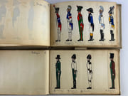 Carnets de dessins originaux représentant les UNIFORMES des SOLDATS du 18e s. et du Premier Empire. Le premier carnet est consacré à l'uniforme en France, le second représente les uniformes de différentes régions et pays : Langonie, Grand Duché de Geisberg, Royaume de Warland (RU), Empire de Modaquie (?), Royaume de Romagne, Royaume de Margovie.  par Anonyme - Image 15