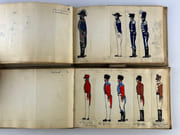 Carnets de dessins originaux représentant les UNIFORMES des SOLDATS du 18e s. et du Premier Empire. Le premier carnet est consacré à l'uniforme en France, le second représente les uniformes de différentes régions et pays : Langonie, Grand Duché de Geisberg, Royaume de Warland (RU), Empire de Modaquie (?), Royaume de Romagne, Royaume de Margovie.  par Anonyme - Image 9
