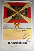 Salvador Dali / Affiche SNCF 1969 / Chemins de fer français / ROUSSILLON par Salvador DALI