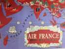 (Aviation - Lignes aériennes) AIR FRANCE - RESEAU AERIEN MONDIAL. Affiche publicitaire ancienne (1934) imprimée en lithographie pour Air France ...