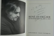 René DUVILLIER Réunion de 3 catalogues d'exposition : 1. René Duvillier, Rétrospective de 1954 à 1989. Musée de Morlaix, 7 juillet - 15 octobre 1989. ENVOI de Duvillier au critique d'art Jean-Dominique Rey. 64p. // 2.  Duvillier Le Ciel et la Mer, Galerie Larock-Granoff, du 10 mars au 10 avril 1993. Texte de Christopher Lucken, accompagné d'un texte de celui-ci  sur la création chez D. et d'une carte blanche signée par Duvillier // 3. Duvillier. Rouge, le sang c'est la vie, Galerie Alain Margaron - Exposition du 17 février au 18 mars 2000, 51p. Complet du carton d'invitation, avec ENVOI de l'artiste par René DUVILLIER - Image 2