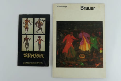 BRAUER Réunion de 2 catalogues d'exposition. 1. Brauer April - May 1969 Marlborough Fine Arte, London.5 reproductions couleur et 6 en NB (marque de ...