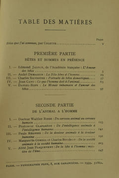 Le Mystère Animal. Colette - Edmond Jaloux - Paule Régnier - Marguerite Combes - André Demaison - Charles Silvestre - Jean Canu - Edouard Claparède - ...