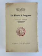 De Thalès à Bergson. Introduction à la philosophie européenne. par Philippe DEVAUX - Image 1