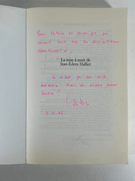 La mise à mort de Jean-Edern Hallier.. Dominique LACOUT. Christian LANCON. Préface de Laurent Hallier