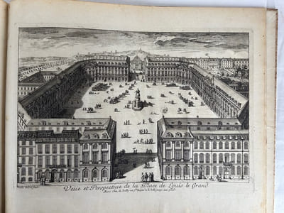 Réunion de 127 planches de la collection VEUE (vue) ET PERSPECTIVE sur les Château de Versailles, Fontainebleau, Chantilly, Marly, Noisy le Roi, Saint-Cloud, Meudon, Chilly, Maison, Montceaux, Raincy