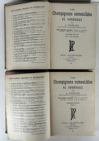 Les champignons de France, 3e édition. Les champignons comestibles et vénéneux. Tome 1 & 2, complet. 224 planches coloriées, d'après les aquarelles de Mlle J. Boully et de Mr Porchet. Encyclopédie pratique du naturaliste XXII & XXIII.