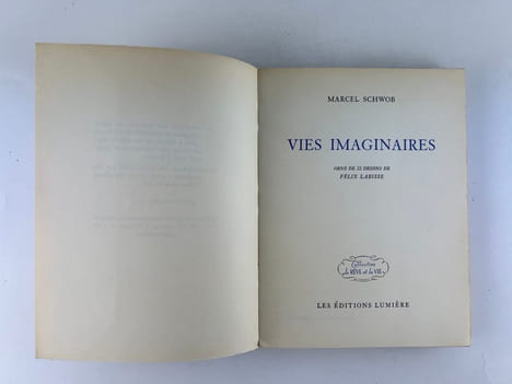 Vies Imaginaires. Orné de 22 dessins de Félix Labisse. . Marcel SCHWOB